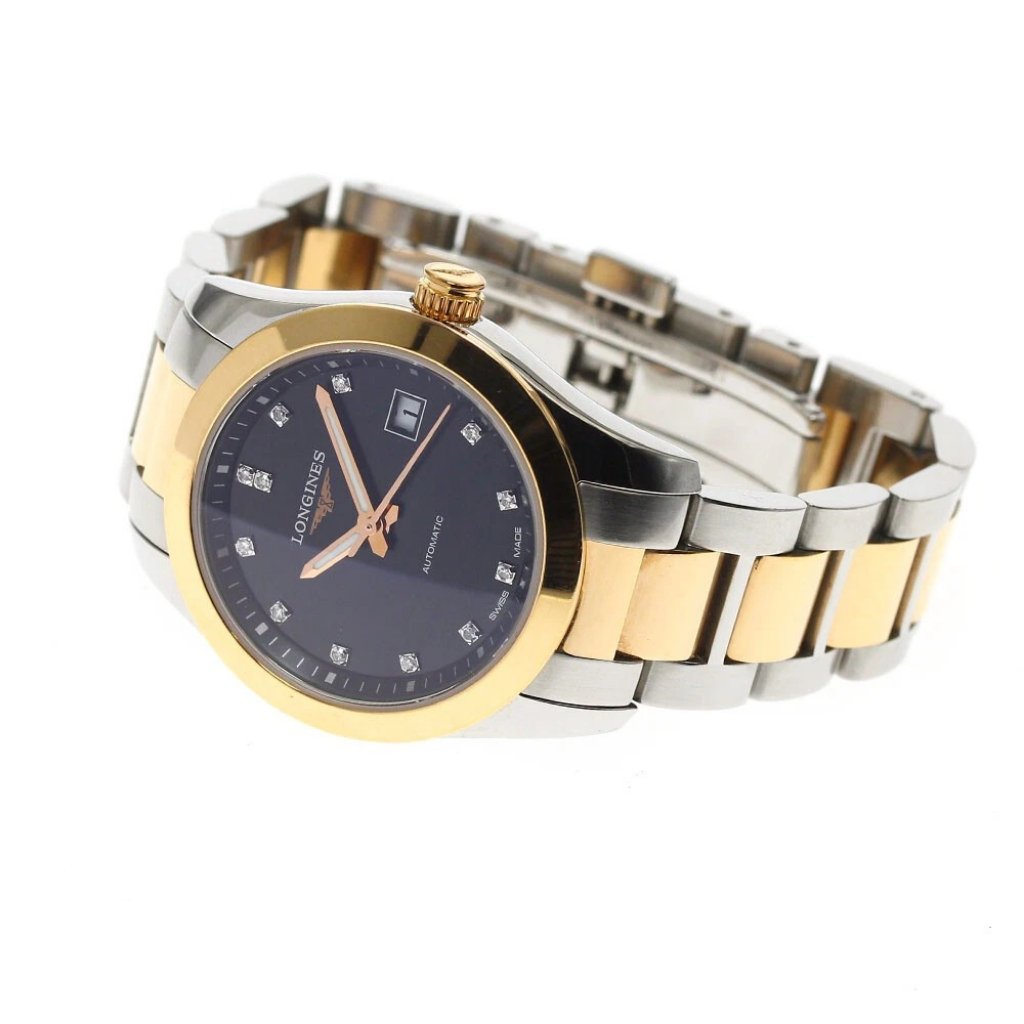 Longines Conquest Classic L22855 12p Diamond Black Dial At Ladies